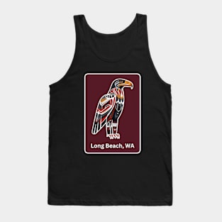 Long Beach Washington Native American Indian American Red Background Eagle Hawk Haida Tank Top